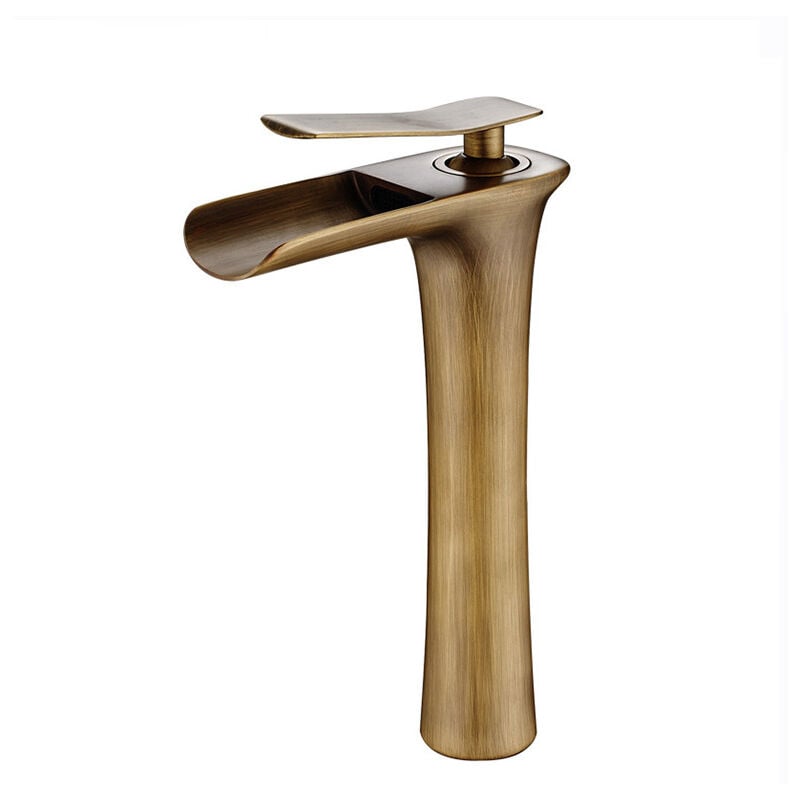 Robinet Lavabo Robinet Salle de Bain Cascade Mitigeur avec Raccordement Eau Froide Chaud - Laiton