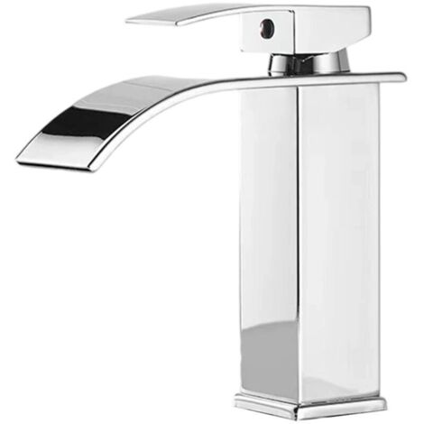 Robinet lavabo cascade pour salle de bain - Réglage eau chaude et froide - Design élégant et fonctionnel - Installation facile et rapide.