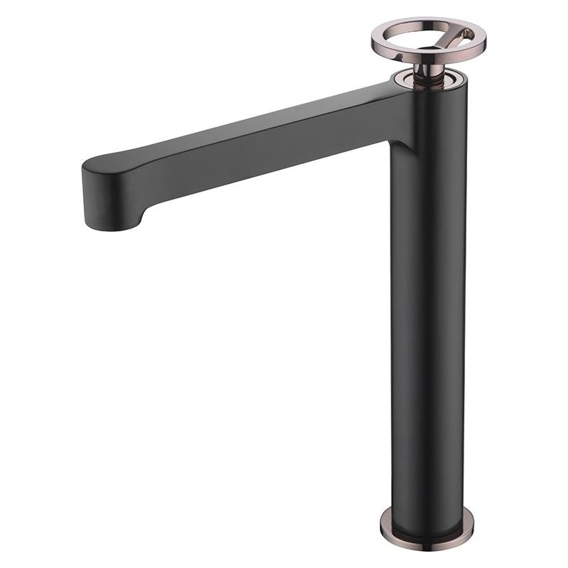 

Imex - Grifo lavabo alto monomando negro oro rosa serie Olimpo