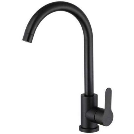 Robinet Lavabo Haut Pivotant à 360°, Robinet Lavabo Salle de Bain Monocommande avec Aérateur Démotable, Noir