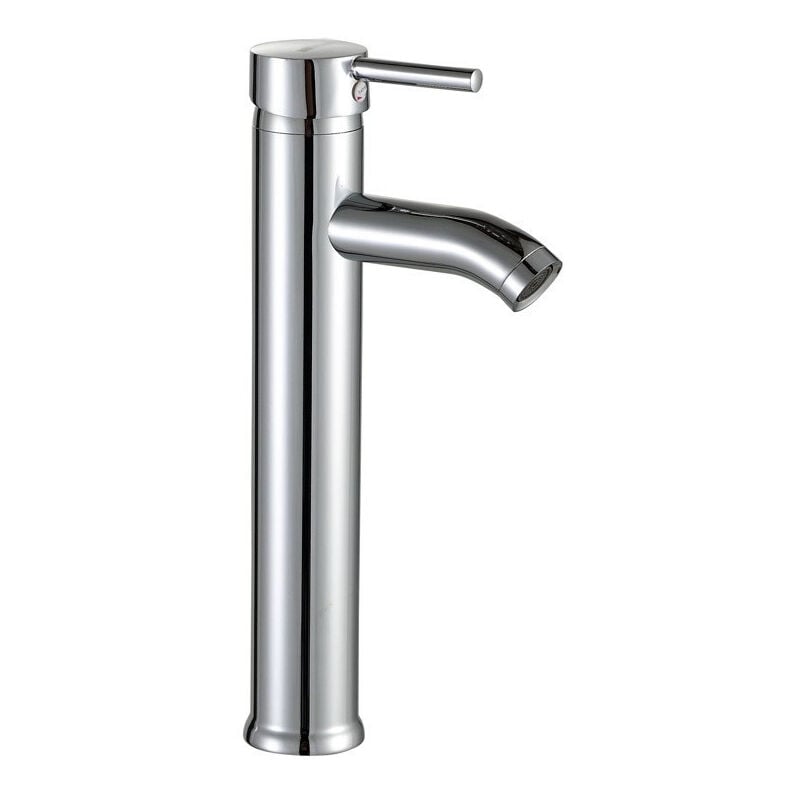 Tonchean - Robinet lavabo haut salle de bain acier inoxydable levier unique eau chaude et froide avec 2 tuyaux inclus robinet mitigeur haut pour