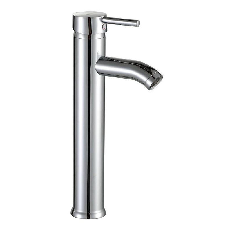 Ikodm - Robinet lavabo haut salle de bain acier inoxydable levier unique eau chaude et froide avec 2 tuyaux inclus robinet mitigeur haut pour vasque