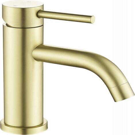Robinet Lavabo - Mitigeur Monocommande En Acier Inoxydable SUS304 - Finition Or Brossé - Pour Évier Et Lavabo - 1 Pièce