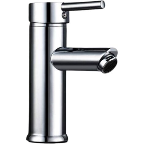 Robinet Lavabo - Monocommande Acier Inoxydable Brossé - Hauteur Réduite pour Plans de Travail Bas - Convient Lavabos Salle de Bain et Cuisine - 1 Pièce