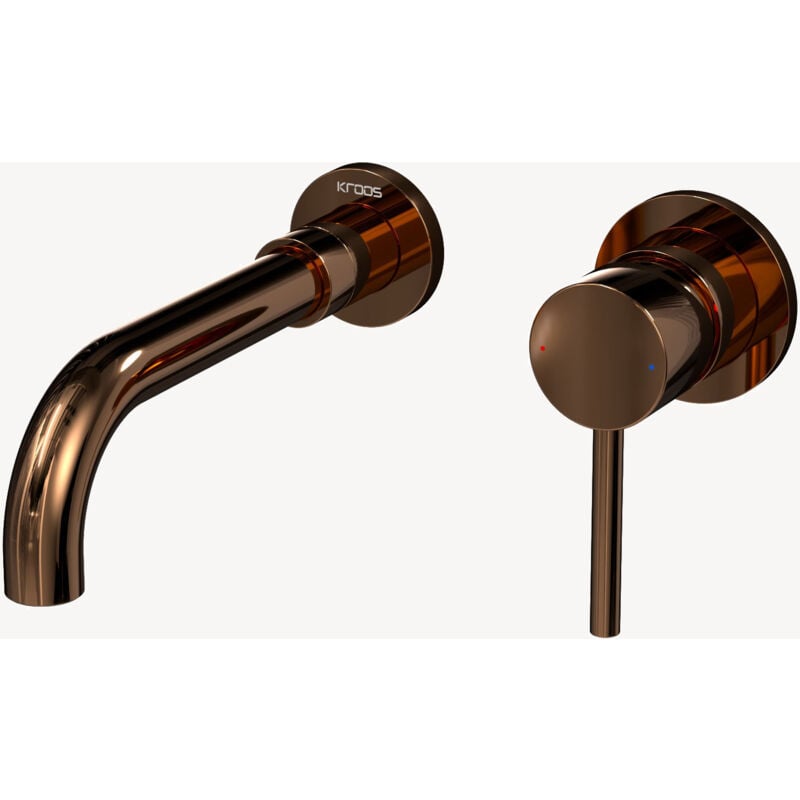 Mitigeur lavabo mural Or rose - Corbeau