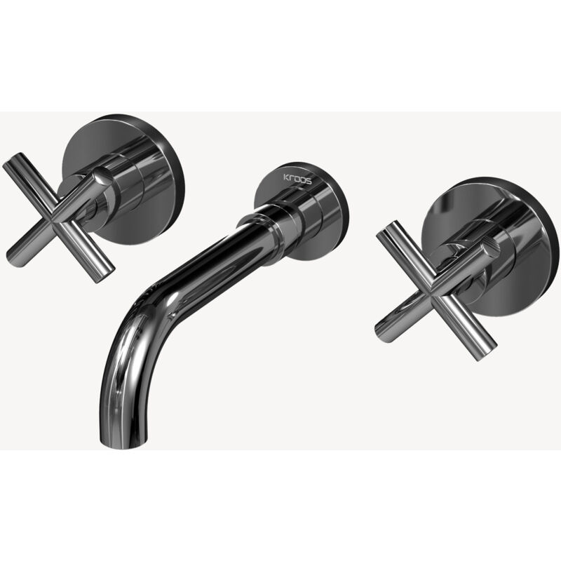 Robinet mélangeur lavabo mural Chromé - Corbeau