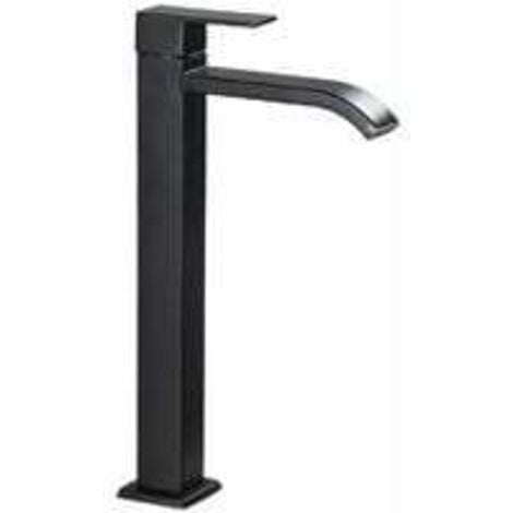 KMOND Robinet Lavabo Noir, Haut Mitigeur Vasque à Poser Salle de Bain, Chaude et Froide Réglable de Mitigeur Lavabo