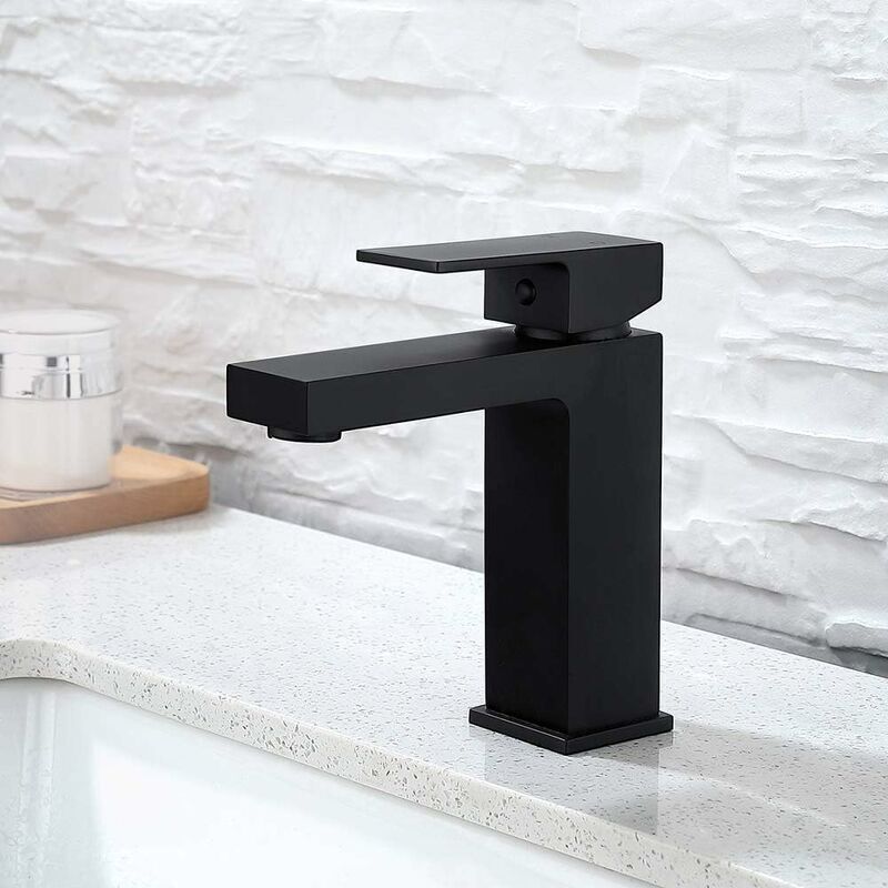 Robinet Lavabo noir Robinet Lavabo Salle de Bain Robinet Chaude et Laiton Chromé Durable Robinet Conception