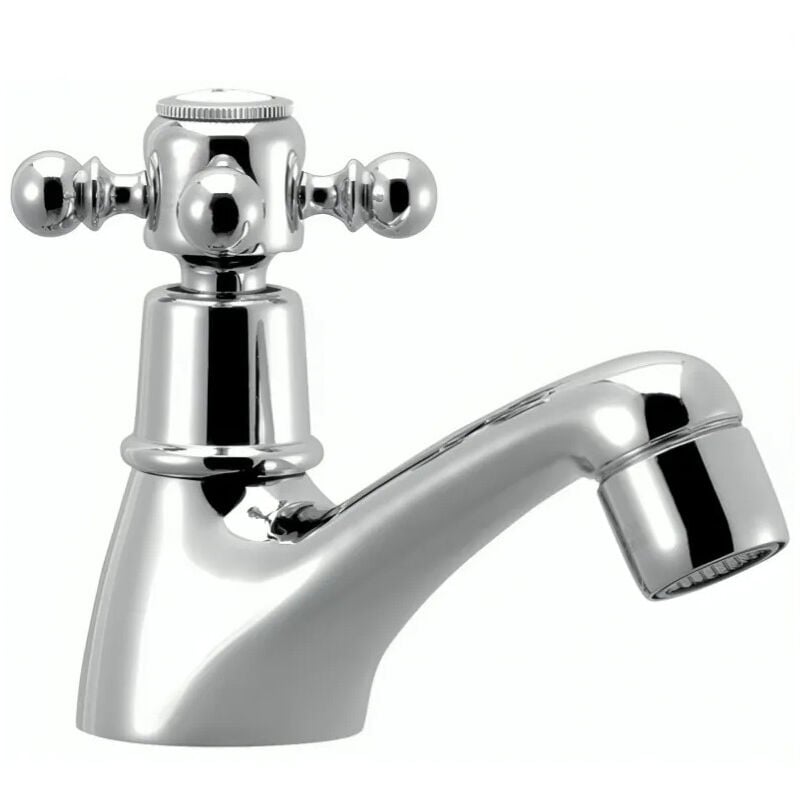 Robinet Lavabo, mélangeur eau froide rétro chromé tiffany, tête céramique