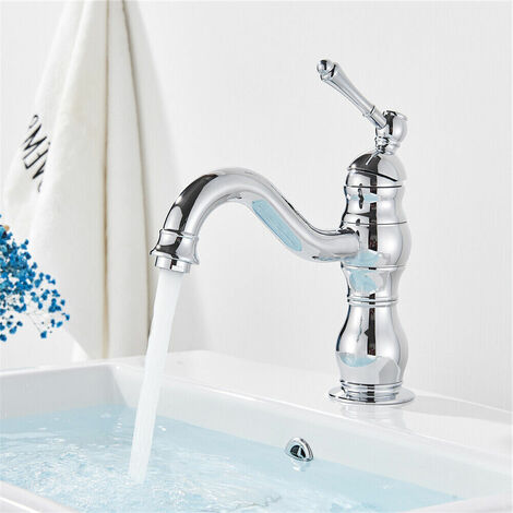 Robinet Lavabo Rétro,Pivotant à 360° Mitigeur Salle de Bain, Mitigeur Lavabo en Laiton, Robinet Salle de Bain avec Valve en Céramique Neuve - Robinet pour lavabo et vasque