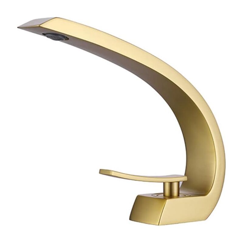 Linghhang - Robinet Lavabo Robinet Salle De Bain, Moderne Design Élégant Laiton Mitigeur Lavabo Eau Chaude Et Froide Disponible, Valve En Céramique,