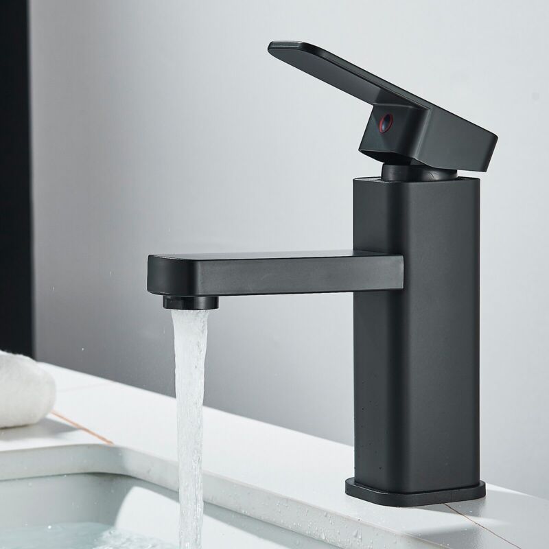 Suguword - Robinet lavabo salle de bain mitigeur lavabo monocommande robinet lavabo noir eau froide et chaude