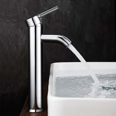 Robinet Lavabo，Salle Bain avec Haut Mitigeur Lavabo pour Lavabo ou Vasque de Salle Bain, Chaude et Froide Réglable de Mitigeur Lavabo