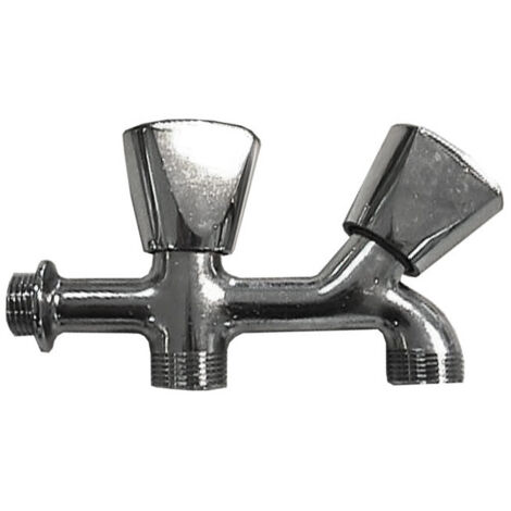 Robinet Machine À Laver Double Filetage V/Métal Chromé 1/2 (emballage)