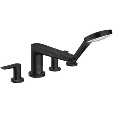 Robinet mélangeur bain douche 4 trous HANSGROHE Talis E noir mat
