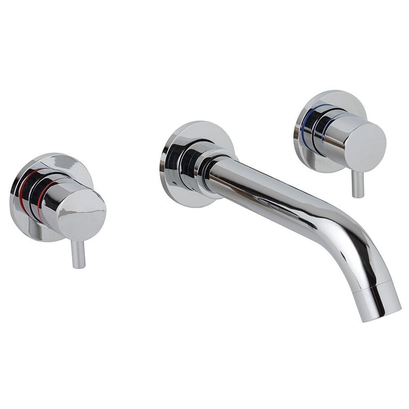 Robinet mélangeur de lavabo mural chromé