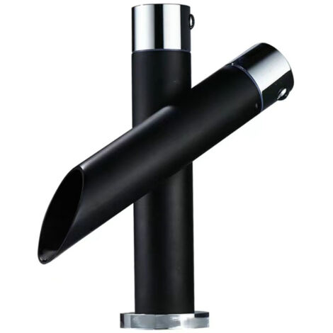 Robinet mélangeur de lavabo noir en acier inoxydable – Bec haut – Poignée unique – Pression 0.5-5 bars – Économie d'eau 30% – Ideko