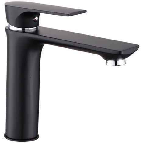 Robinet mélangeur d'eau chaude et froide noir, style européen, robinet submersible de cuisine, robinet monotrou avec aérateur et système de bulles.