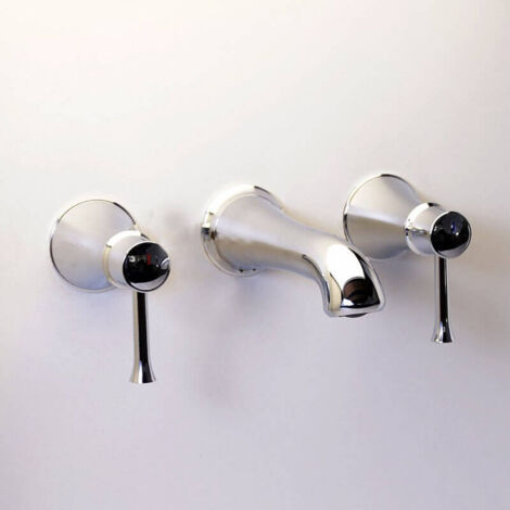 Robinet Mélangeur Lavabo Mural Rétro - Chromé - Allure