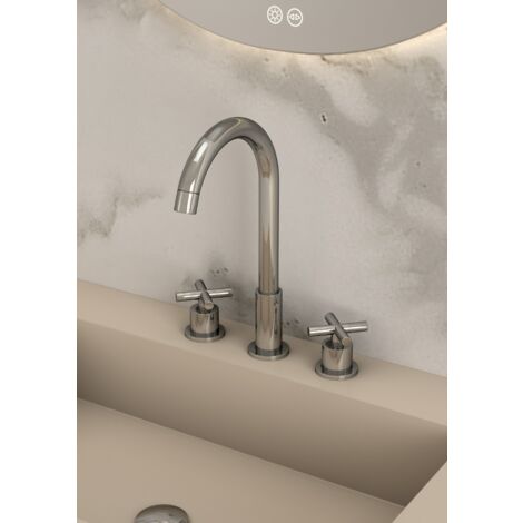 Robinet mélangeur lavabo sur plage Chromé - Corbeau