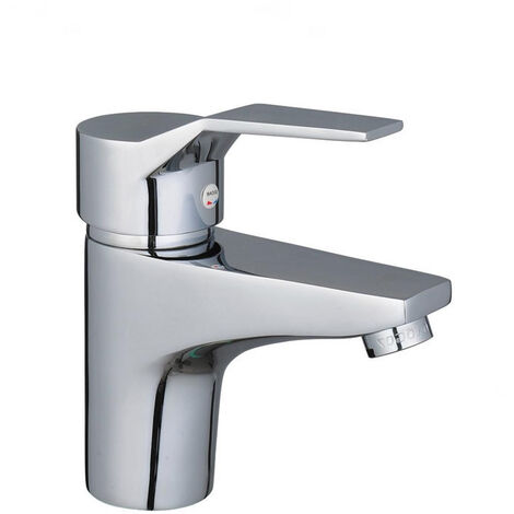 Robinet, mélangeur monotrou chaud et froid, mitigeur domestique pour lavabo de salle de bain - avec tuyau de 60cm