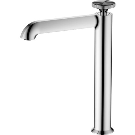Robinet mélangeur pour lavabo en cuivre poli à un trou, eau froide et chaude pour salle de bain et lavabo - argenté Alovez
