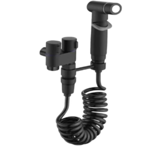 Robinet miniature compact VENYAA 2 en 1 à double fonction avec douche et bidet pour salle de bain - A2, double sortie, fixation murale, idéal pour les petites salles de bain