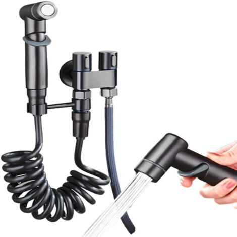 Robinet miniature compact VENYAA 2 en 1 à double fonction avec douche et bidet pour salle de bain - Gain de place, installation facile, finition chromée