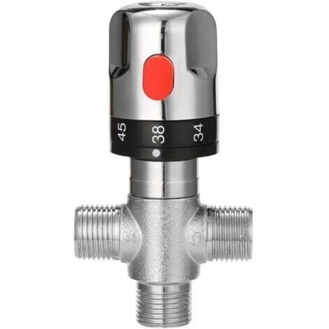 Robinet mitig thermostatique, robinet mélang d'eau chaude et d'eau froide avec connect G 1/2", graduation en centidrage, laiton massif