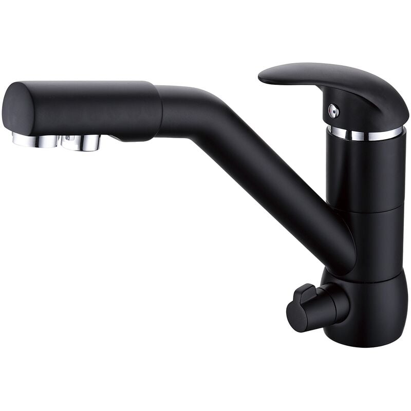 Robinet mitigeur 3 voies noir MONACO