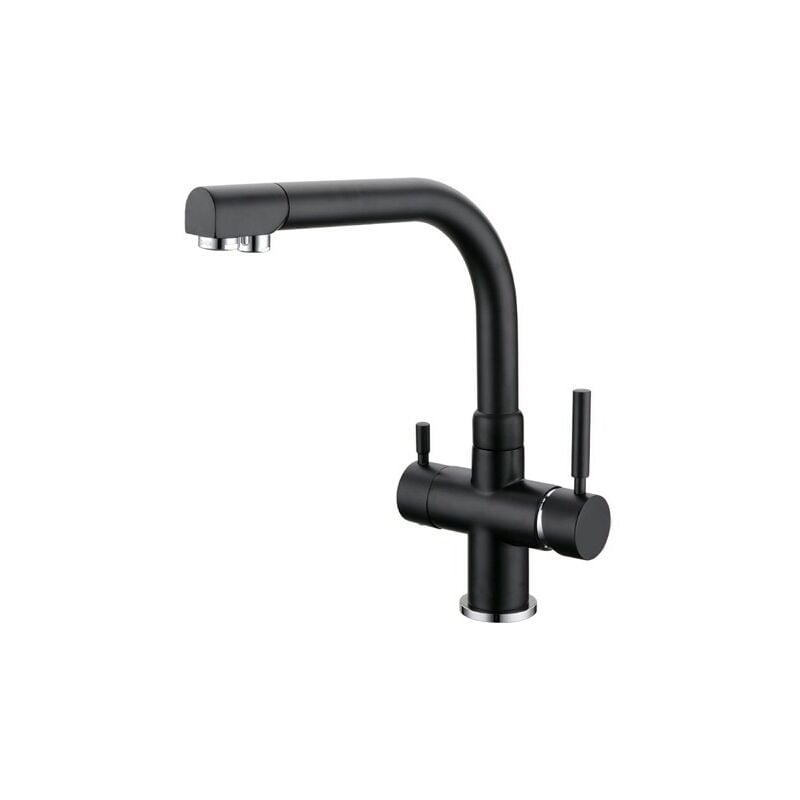 Apic - Robinet mitigeur 3 voies noir riviera