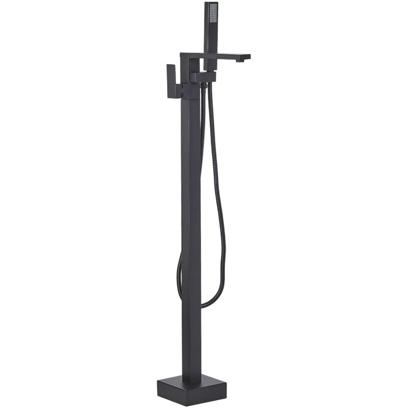 Robinetterie sur Pied Laiton Acier Aluminium Noir Mat 120 cm Finition Solide Della