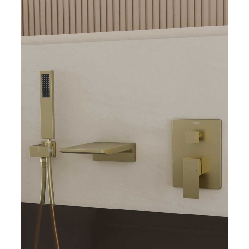 Mitigeur de baignoire à encastrer Doré brossé - Thilia