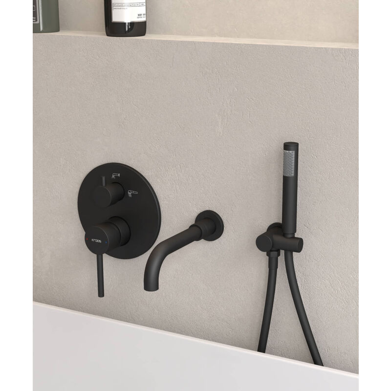 Robinet mitigeur de baignoire à encastrer Noir - Corbeau