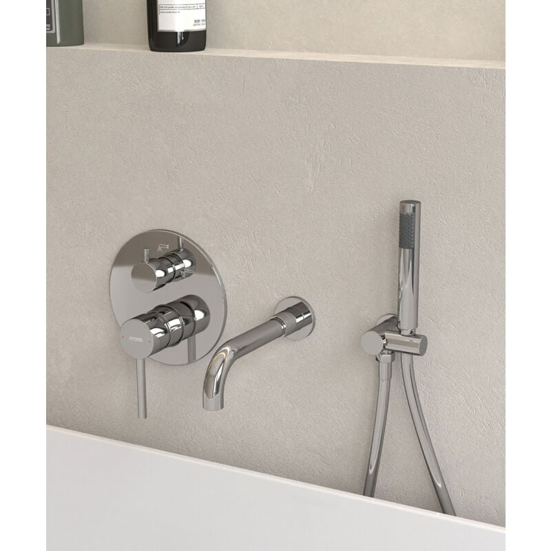 Robinet mitigeur de baignoire à encastrer Chromé - Corbeau