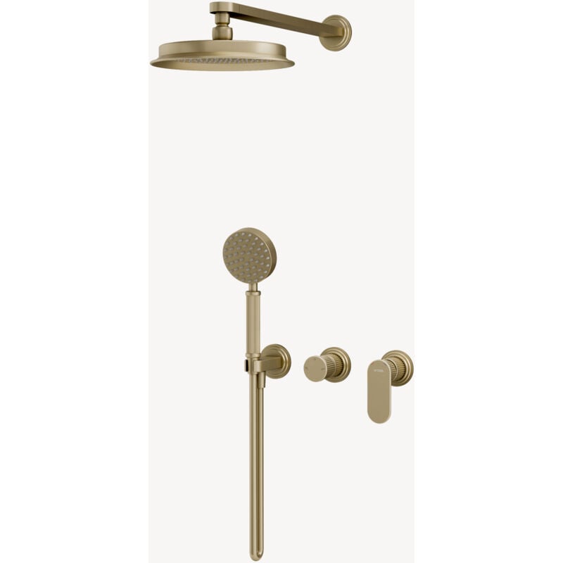 Pack douche encastré Doré Brossé - Hera