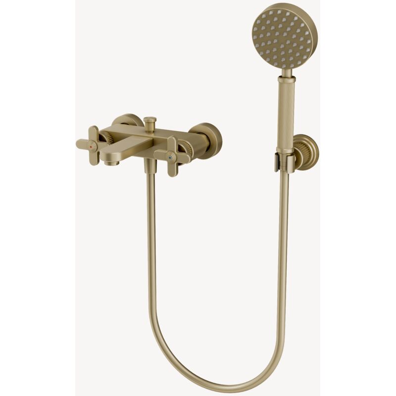 Mélangeur de bain mural Doré Brossé - Hera