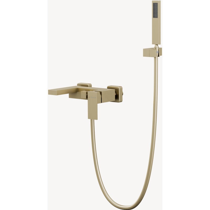 Mitigeur bain-douche mural Doré brossé - Sirius