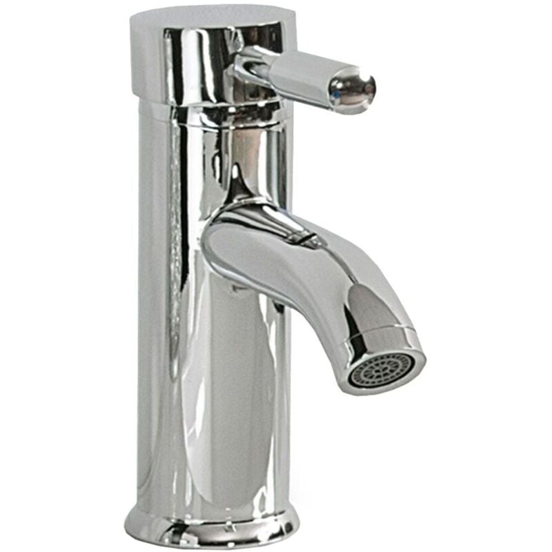 Robinet Mitigeur en Métal Argenté Finition Brillante 17 cm Style Classique Rusumo