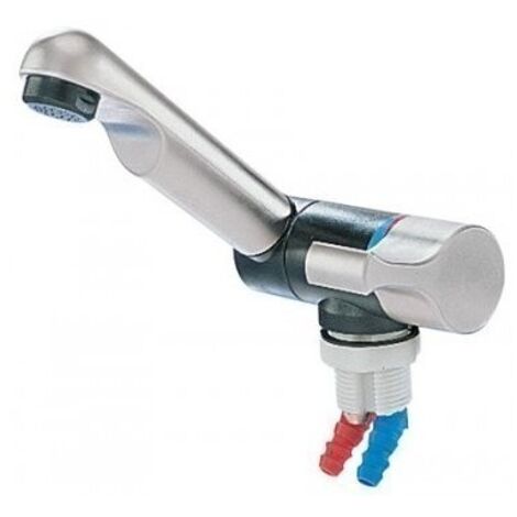 Robinet mitigeur chrome 2002 – Bec rabattable pour petits espaces – Commande unique pour réglage fluide – Contacteur intégré pompe submersible – Reich
