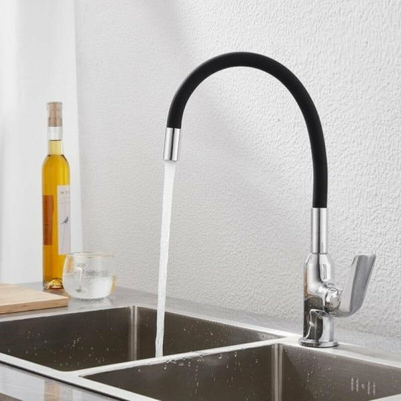 Robinet Mitigeur Cuisine Flexible Orientable Noir - Silamp