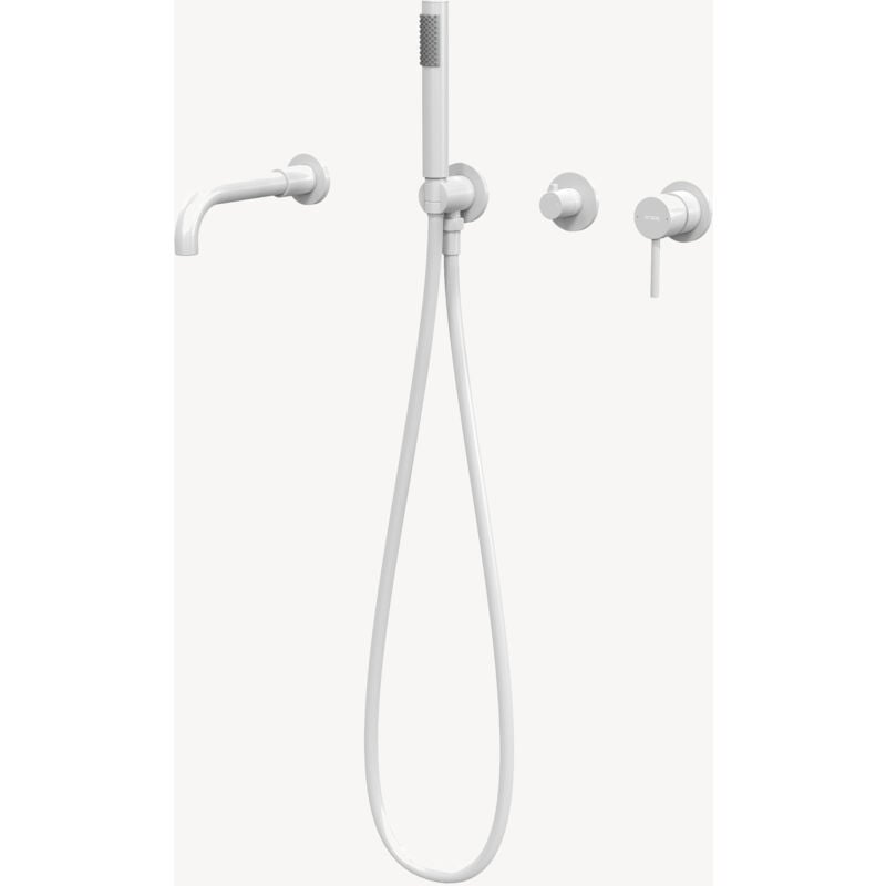 Kroos ® - Mitigeur de baignoire à encastrer 4 trous Blanc - Corbeau