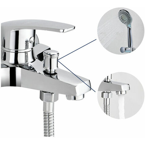 Robinet Mitigeur de Baignoire Robinet bain/douche Mitigeur en Laiton Chromé