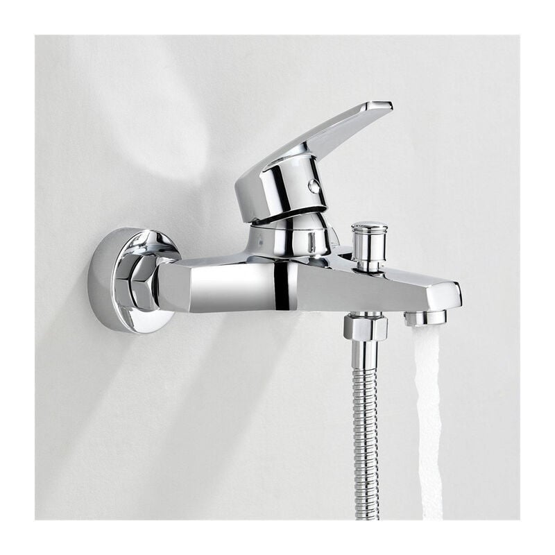 Robinet Mitigeur de Baignoire Robinet bain/douche Mitigeur en Laiton Chromé