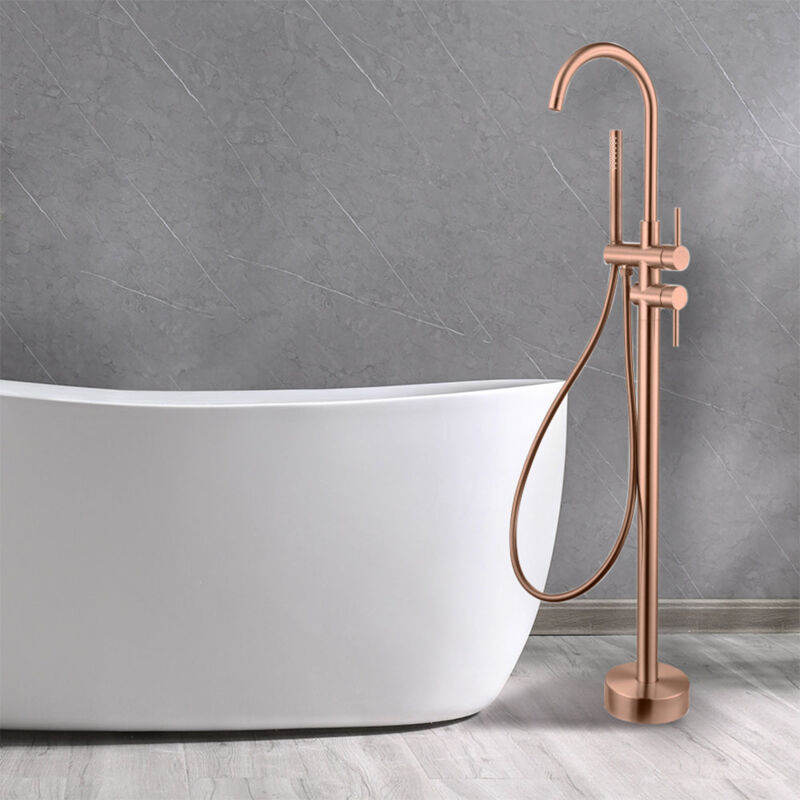Robinet mitigeur de baignoire sur pied bagno cuivre brossé