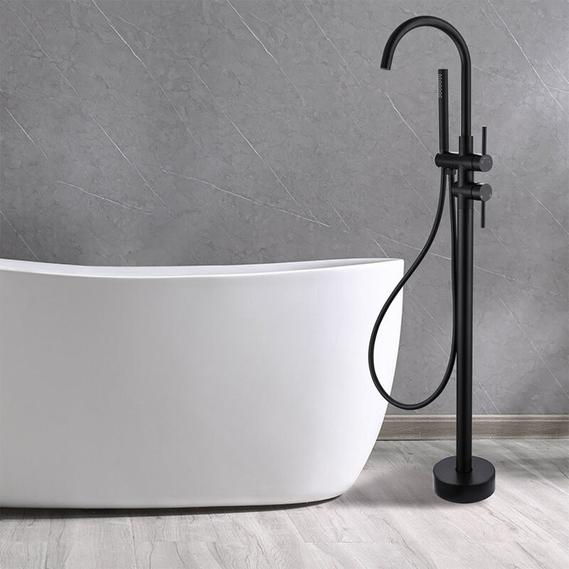Robinet mitigeur de baignoire sur pied bagno noir mat