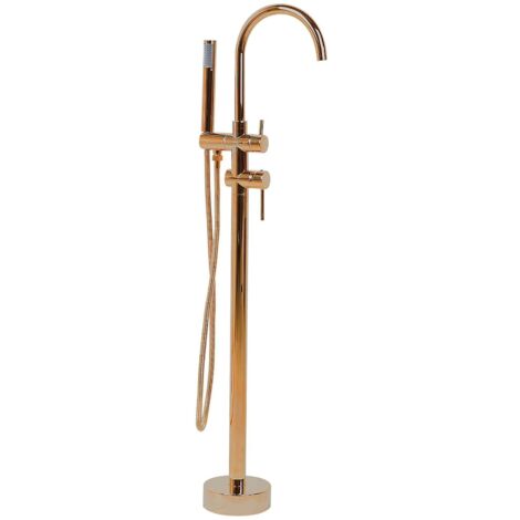 Robinet Mitigeur de Bain sur Pied en Acier Inox Zinc et Laiton Cuivré 116 cm Tugela