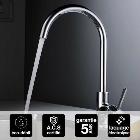 Robinet Mitigeur de Cuisine anti-calcaire Chrome IMEX LYON GCR002