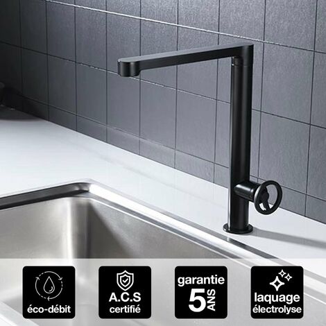 Robinet Mitigeur de Cuisine anti-calcaire Noir Mat IMEX OLIMPO GCC033/NG