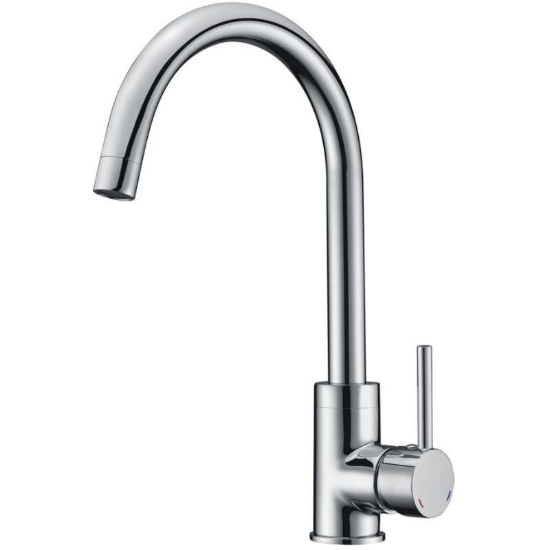 Robinet mitigeur de cuisine evier laiton chrome Bec haut Economie eau